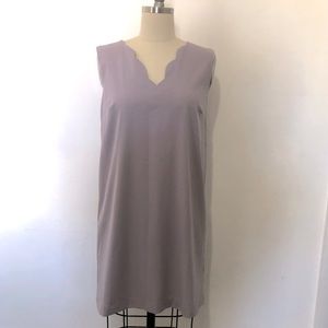 Aqua - Periwinkle Purple Shift Dress with scalloped neckline - Size Small